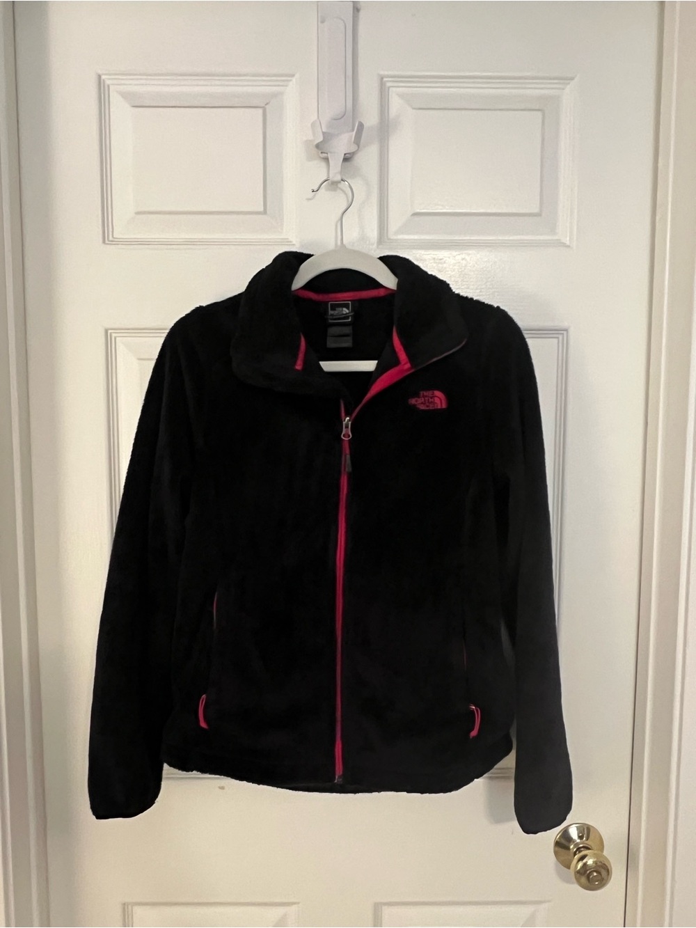 The North Face Black Fleece Osito Jacket with Pink Accents